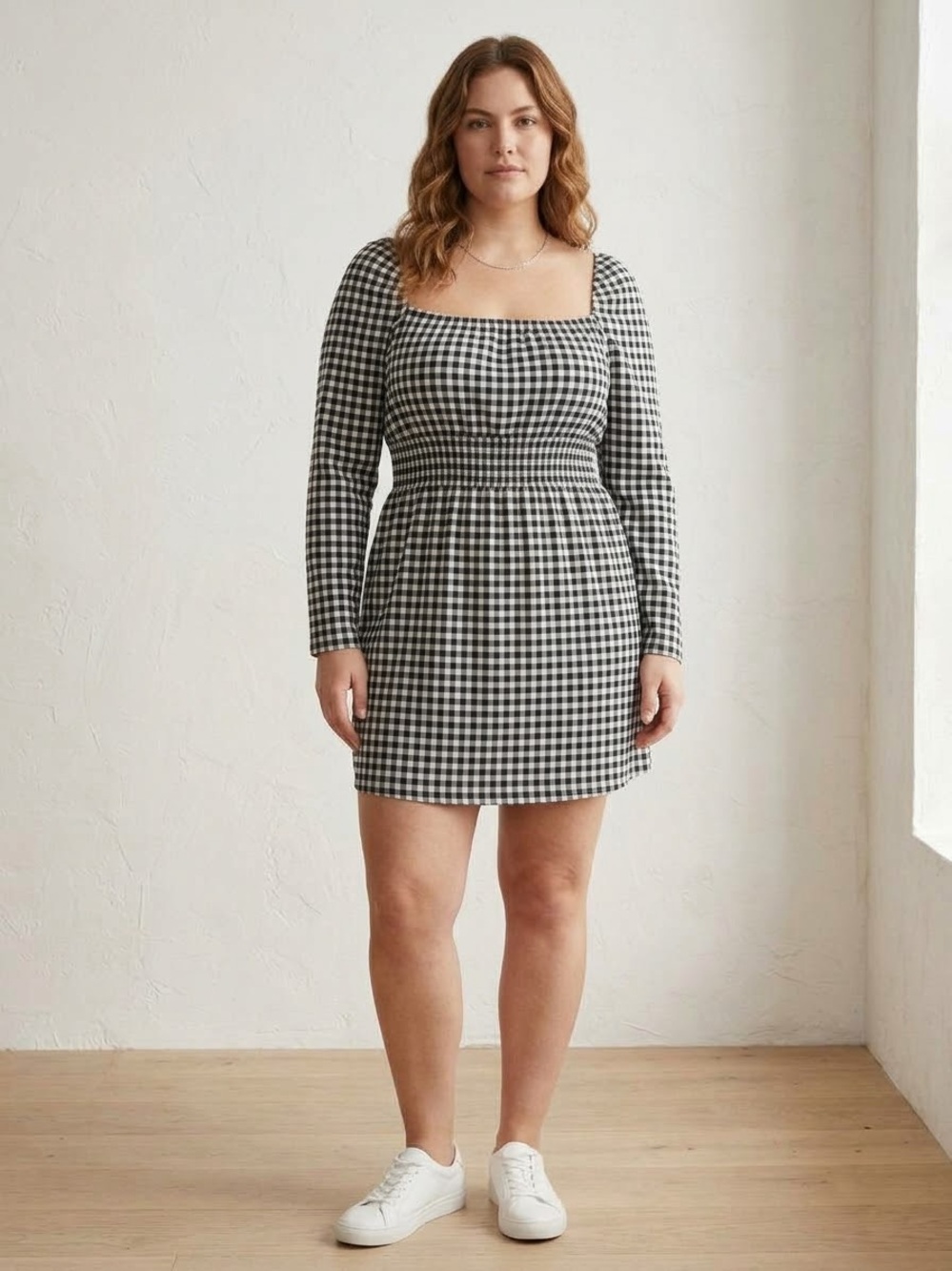 H&M Black and White Gingham Dress